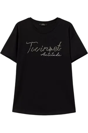 Twin-Set Dames, Tops, Zwart, Maat: M Katoen