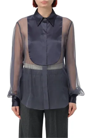 Brunello Cucinelli Dames, Blouses & Shirts, Blauw, Maat: L Chiffon