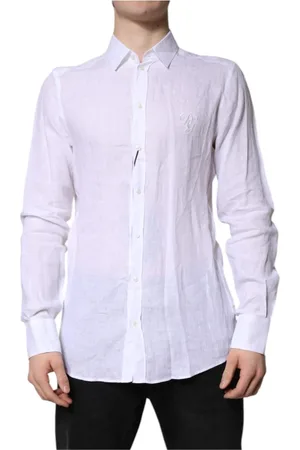 Dolce & Gabbana Heren, Overhemden, Wit, Maat: M Linnen