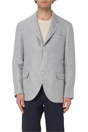 Brunello Cucinelli Heren, Jassen, Grijs, Maat: 3XL Linnen
