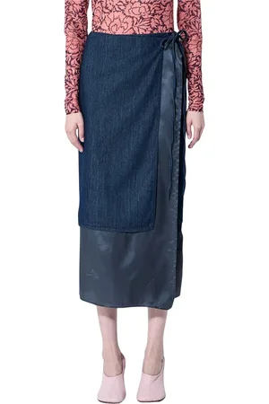 DRIES VAN NOTEN Dames, Rokken, Blauw, Maat: S Satijn