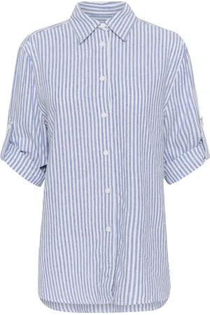 INWEAR Dames, Blouses & Shirts, Blauw, Maat: XS Linnen