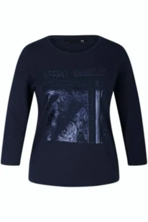 Rabe Dames, Tops, Blauw, Maat: XL