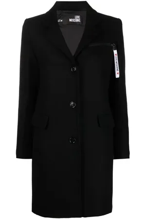 Moschino Dames, Mantels, Zwart, Maat: L Wol