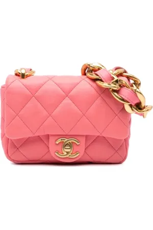 CHANEL Dames, Pre-owned, Roze, Maat: ONE Size Leer
