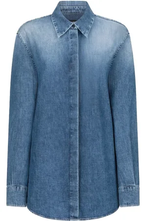 Dondup Dames, Blouses & Shirts, Blauw, Maat: 4XS Denim