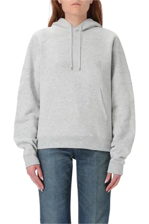 Saint Laurent Dames, Sweatshirts & Hoodies, Grijs, Maat: S Katoen