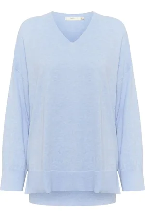 INWEAR Dames, Truien, Blauw, Maat: 2XL Katoen