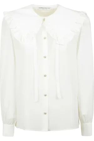 Alessandra Rich Dames, Blouses & Shirts, Wit, Maat: M Zijde