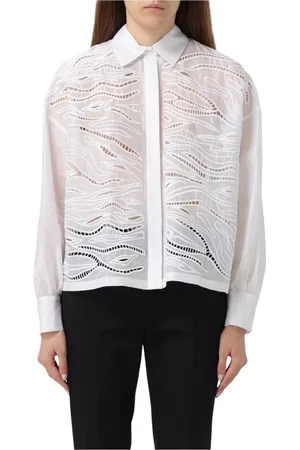 Max Mara Dames, Blouses & Shirts, Wit, Maat: S Linnen
