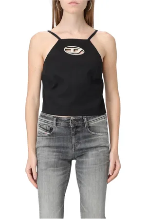 Diesel Dames, Tops, Zwart, Maat: M Katoen