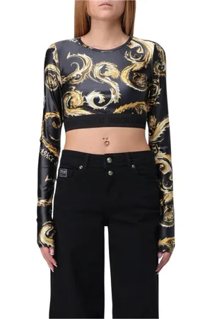 VERSACE Dames, Tops, Zwart, Maat: 2XS