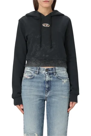 Diesel Dames, Sweatshirts & Hoodies, Zwart, Maat: L Katoen