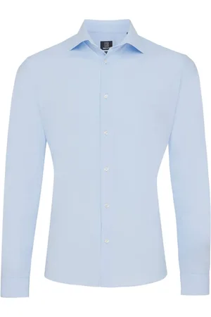 Genti Heren, Overhemden, Blauw, Maat: XL