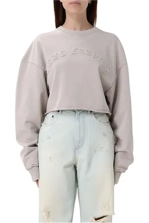 Acne Studios Dames, Sweatshirts & Hoodies, Grijs, Maat: 2XS Katoen