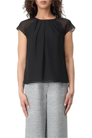 Emporio Armani Dames, Blouses & Shirts, Zwart, Maat: L Chiffon