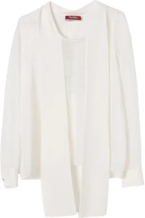 Max Mara Dames, Blouses & Shirts, Wit, Maat: 2XL Zijde