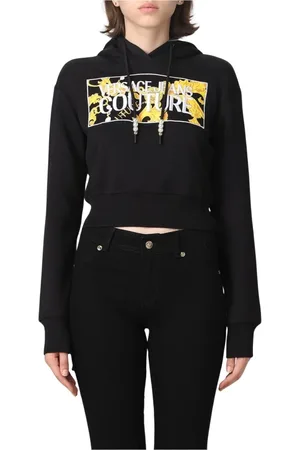 VERSACE Dames, Sweatshirts & Hoodies, Zwart, Maat: S Katoen