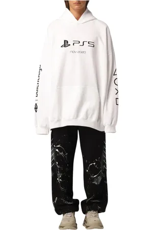 Balenciaga Dames, Sweatshirts & Hoodies, Wit, Maat: XS Katoen