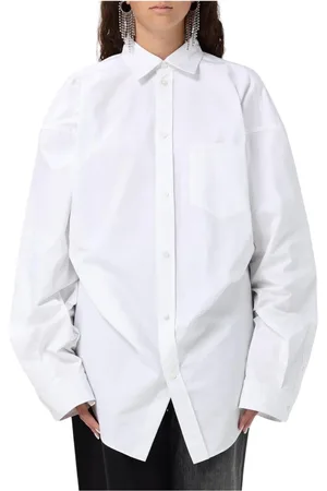 Balenciaga Dames, Blouses & Shirts, Wit, Maat: 2XS Katoen