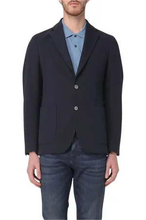 HUGO BOSS Heren, Jassen, Blauw, Maat: 2XL Leer