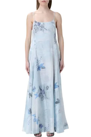 Emporio Armani Dames, Jurken, Blauw, Maat: M Zijde