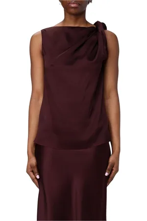 LIVIANA CONTI Dames, Tops, Bruin, Maat: S Zijde