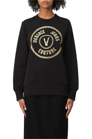 VERSACE Dames, Sweatshirts & Hoodies, Zwart, Maat: M Katoen