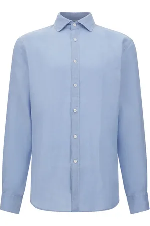 Boggi Milano Heren, Overhemden, Blauw, Maat: XS Linnen