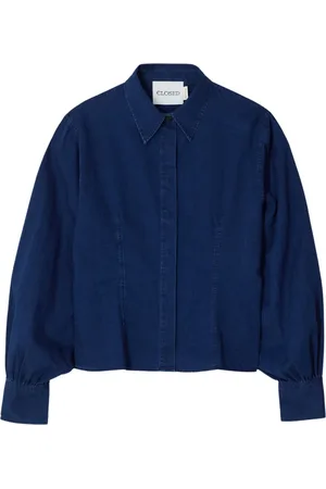 Closed Dames, Blouses & Shirts, Blauw, Maat: M