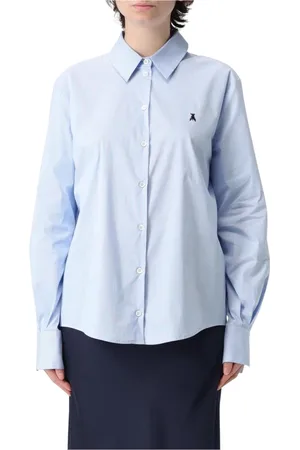 Patrizia Pepe Dames, Blouses & Shirts, Blauw, Maat: S Katoen