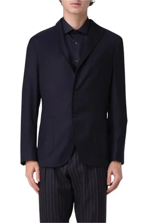Boglioli Heren, Jassen, Blauw, Maat: M Wol
