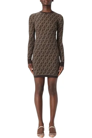 Fendi Dames, Jurken, Bruin, Maat: XS