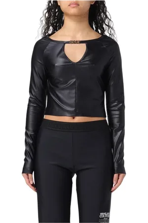 VERSACE Dames, Tops, Zwart, Maat: XS Leer