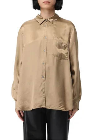 Aspesi Dames, Blouses & Shirts, Geel, Maat: M Satijn