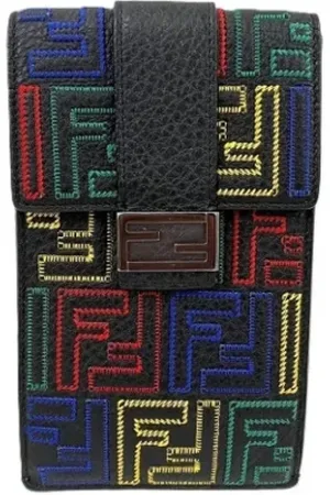Fendi Dames, Pre-owned, Zwart, Maat: ONE Size Leer