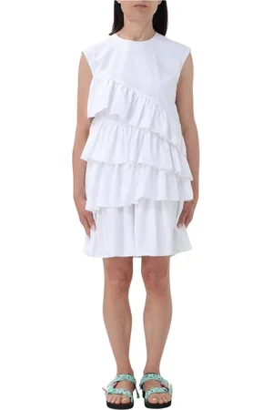 Msgm Dames, Jurken, Wit, Maat: XS Katoen
