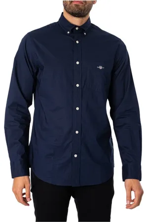 GANT Heren, Overhemden, Blauw, Maat: L