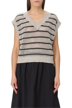 Brunello Cucinelli Dames, Truien, Veelkleurig, Maat: XS Linnen