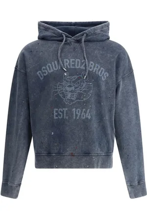 Dsquared2 Heren, Sweatshirts & Hoodies, Blauw, Maat: XL Katoen