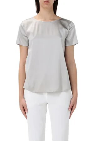 Emporio Armani Dames, Blouses & Shirts, Grijs, Maat: 2XS Zijde