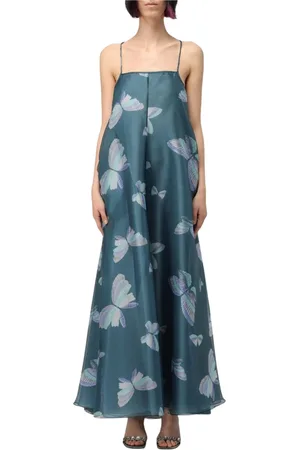 Emporio Armani Dames, Jurken, Blauw, Maat: M Zijde