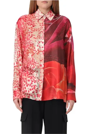 Roberto Cavalli Dames, Blouses & Shirts, Rood, Maat: M Zijde