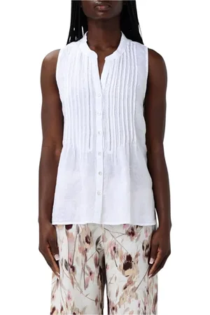 120% Lino Dames, Blouses & Shirts, Wit, Maat: XS Linnen