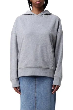 Pinko Dames, Sweatshirts & Hoodies, Grijs, Maat: M Katoen