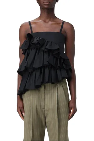 Msgm Dames, Tops, Zwart, Maat: 2XS Katoen