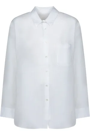 120% Lino Dames, Blouses & Shirts, Wit, Maat: XL Linnen