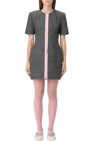 Msgm Dames, Jurken, Grijs, Maat: XS Wol