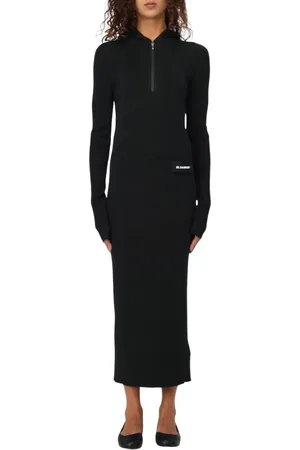 Jil Sander Dames, Jurken, Zwart, Maat: XS Wol
