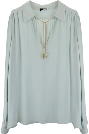 Elisabetta Franchi Dames, Blouses & Shirts, Blauw, Maat: XL Viscose